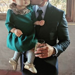 Quilted Jacquard Dress: winter holiday and party